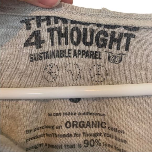 Threads 4 Thoughts Beige Hooded Long Sleeve Size S - Picture 4 of 4